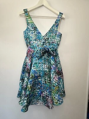 Scanlan Theodore Mini A-Line Dress Womes AU 8 US 4 Multi Animal Print Sleeveless - image 1 of 4