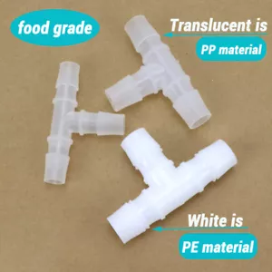 Tee Hose Joiner Plastic Barbed T Connector Pipe Fitting Air Fuel Water Gas WHITE - Picture 1 of 5