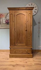 Solid Pine Single Wardrobe - Picture 1 of 9