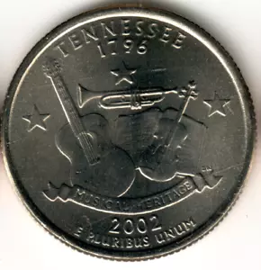 USA - 2002P - Washington ¼ Dollar - Tennessee - Uncirculated - #8761 - Picture 1 of 2