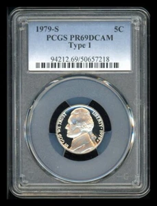 1979 S Jefferson Nickel Type 1 PCGS PR69 DCAM 5C - Picture 1 of 2