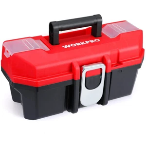 WORKPRO 16" Portable Tool Box Removable Tray Heavy Duty Organizer Toolbox - Picture 1 of 7