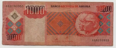 ANGOLA 1000 KWANZAS 2003 PICK 150 LOOK SCANS - Image 1 of 2