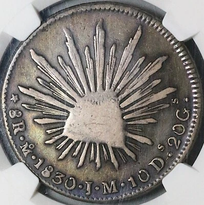 1830-Mo NGC VF Mexico 8 Reales Cap Rays Scarce Silver Coin (24040601C) - Image 1 of 4