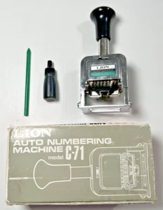 Lion Auto Numbering Machine Model C71 Vintage Used Working Made in Japan 123456 - Picture 1 of 5