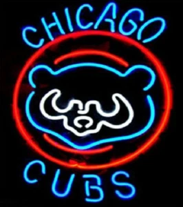 Chicago Cubs Bear 2016 World Series 24"x20" Neon Light Sign Lamp Bar Open Decor - Picture 1 of 13