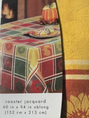 Nuevo Mantel Oblongo Algodón Otoño Gallo Country Girasol Jacquard 60x84 Target Foto 1 de 4