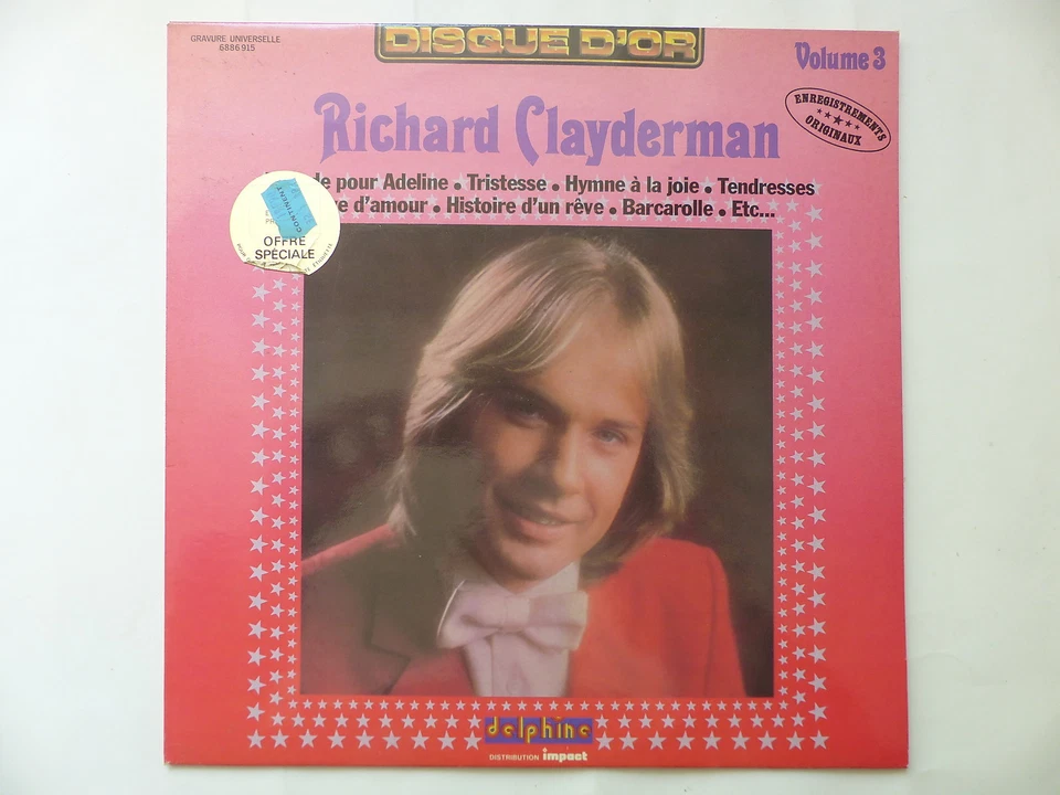 RICHARD CLAYDERMAN Disque d or Vol 3 Ballade pour Adeline ..  IMPACT  6886 915 - Photo 1/1