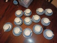 Vintage Blue & White Currier and Ives Royal China 13 Tea Cups and 13 Saucers