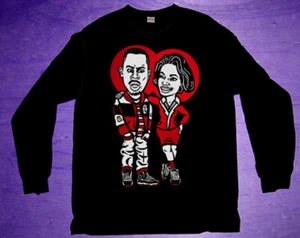 Nueva Camisa de Dibujos Mangas Largas Negra Roja Criada Martin & Gina Stunt on él Talla M - Imagen 1 de 4