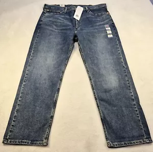 Jeans uomo Levis 505 blu scuro regular elasticizzato fit denim taglia 40x30 cotone NUOVO - Foto 1 di 13