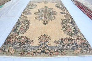 Alfombra Serapi Beige Diseño Turco Afgano 4'10x9'4 ft - Alfombra Floral Hecha a Mano De Colección - Imagen 1 de 13