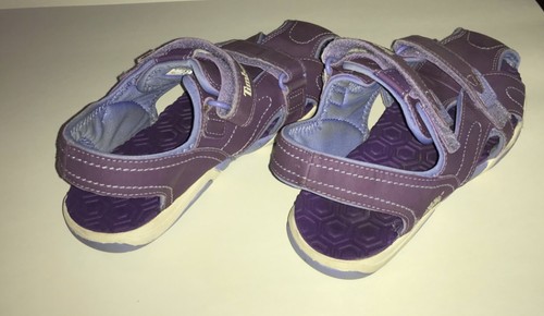 Sandali Timberland bambina bicolore viola bianco chiusura con gancio e passante taglia 3
