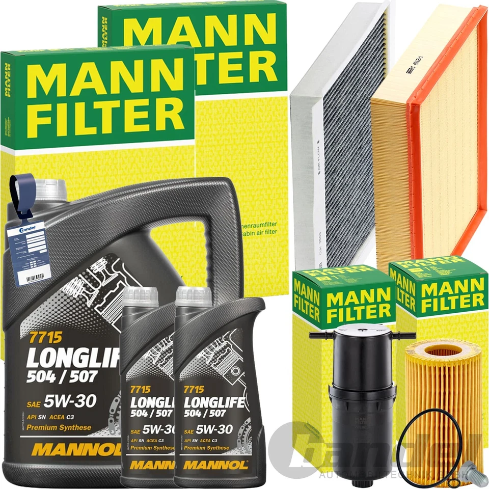 MANN-FILTER MANN INSPEKTIONSPAKET+MANNOL 5W-30 MOTORÖL passend für VW CRAFTER 30-50 2.0 TDI