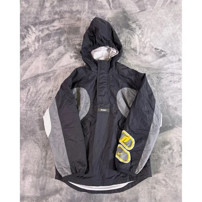 Chaqueta cortavientos Y2K Nike Anorak negra gris amarilla pulóver con capucha juvenil M Foto 1 de 4