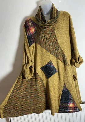 New Short Tunic Dress + Snood Plus Size 20 22 24 26 Made in Italy - Image 1 of 4