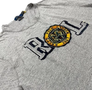 Polo Ralph Lauren Mens Tiger Graphic Crewneck Custom Slim T-Shirt Gray Size XXL - Picture 1 of 8