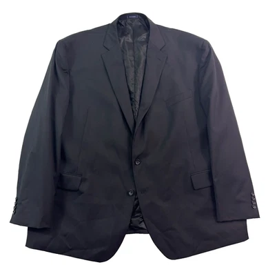 Stafford 58L Black All Season Blazer Jacket Sport Suit Coat 100% Wool Big & Tall - Image 1 of 4