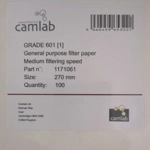 Camlab Grade 601 Filter Paper sealed  - Picture 1 of 1