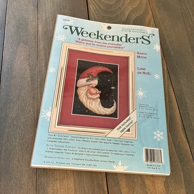 JCA Weekenders 5” x 7” Santa Luna con kit de punto de cruz contado con estera #03337 (XM8) Foto 1 de 4