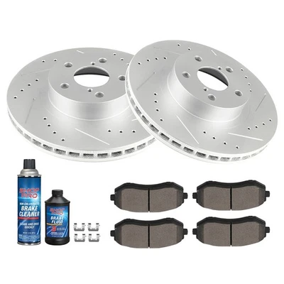 For Saab 9-2X 2005-2006 Drilled Front Brake Disc Rotors and Ceramic Pads 276mm - Изображение 1 из 4