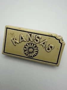 BSA Plater Cast Neckerchief Slide State Shape Kansas SS-619 - Picture 1 of 5