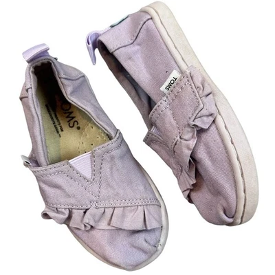 Tiny Toms Púrpura Volantes Tenis Sin Cordones Bebé Niño Niñas 7 Zapatos Foto 1 de 4
