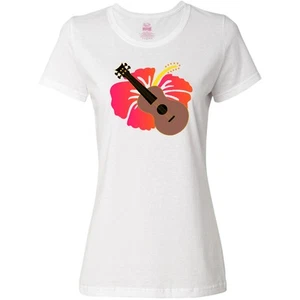 Inktastic Ukulele Hawaiian Music Women's T-Shirt Hawaii Hibiscus Cute Clothing - Picture 1 of 3