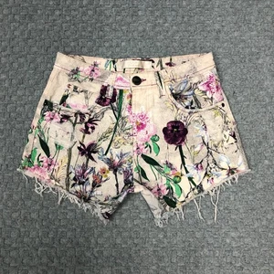 Lanca Perfume Shorts Womens 36/30 Floral Distressed High Rise Denim Jean Cutoff - Picture 1 of 11