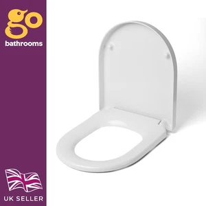 White Toilet Seat D Shaped Soft Close Quick Release Heavy Duty Toilet Seat - Picture 1 of 7