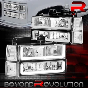 For 1994-1998 GMC C10 C/K C1500 C2500 C3500 Clear LED DRL Headlights Bumper Lamp - Picture 1 of 6