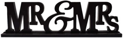 Rustic Wood MR & MRS Sign for Home Decor, Decorative Wooden Cutout Word Decor - Image 1 of 4