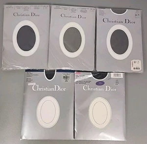 Vtg Christian Dior Sandal Foot Pantyhose Size 4 Lot Gray Black Control Top NOS - Picture 1 of 13