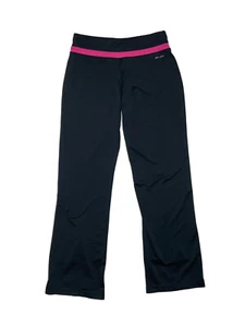 Nike Woman’s Size M Dri-Fit Training Yoga Pants Solid Black Pink Active Stretch - Picture 1 of 6