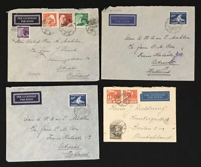 DUTCH INDIES - NED INDIE -1931/40 - 7 x AIRMAIL COVER - F/VF -- @1  - Image 1 of 2