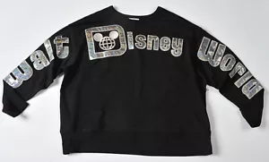 Walt Disney World silber metallic funkelndes Trikot vorne buchstabieren Erwachsene L NEU - Bild 1 von 4