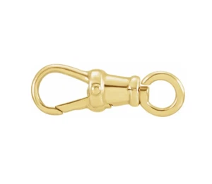Reloj de bolsillo de oro amarillo liso de 15 mm 14 k giratorio sin gatillo cierre anillo de salto abierto - Imagen 1 de 2