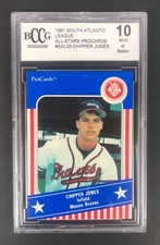 1991 Procards South Atlantic League All-Stars CHIPPER JONES RC BCCG 10 MT+