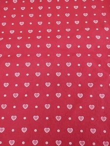 White & Red Hearts Dots Valentine's Day Cotton Tablecloth Rectangular 79"x 58"  - Picture 1 of 5