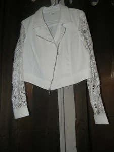 Bisou Bisou White Jacket Size XL (Lace sleeves) - Picture 1 of 1
