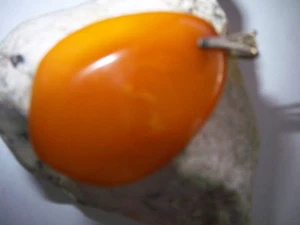 Großer-Bernstein-Anhänger-Art-De-Co-800-Silber-Butterscotch-Farbton-1910-30  - Bild 1 von 8