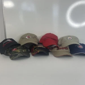 Lot of 8 Random Strapback / Snapback Ball Caps Trucker Hats NFL NASCAR BUD MATCO - Picture 1 of 11