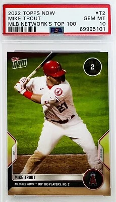 2022 Topps Now Mike Trout MLB Network’s Top 100 #T2 PSA 10 💎 PSA Pop 5 - Image 1 of 4