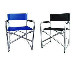 Aluminium Directors Folding Chair With Arms Director Camping Garden Black/Blue - Picture 1 of 8