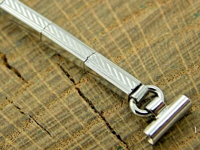 Vintage Unused NOS Blue Shield Expansion Stainless Steel Ladies 9mm Watch Band - Image 1 of 4