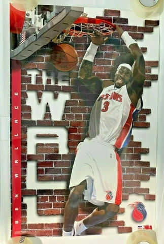 2002 Ben Wallace "The Wall" Laminated Poster Detroit Pistons Starline 35 x 22.5" Cover