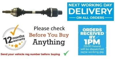 Drive Shaft Front Right Fits FORD FOCUS 2.0 FOCUS RS MK1 2002 to 2003 NEW 1989CC - Image 1 of 4