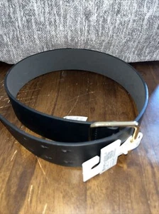 A New Day Womens Small Black Belt Gold Tone Belt Buckle Faux Leather - Picture 1 of 2