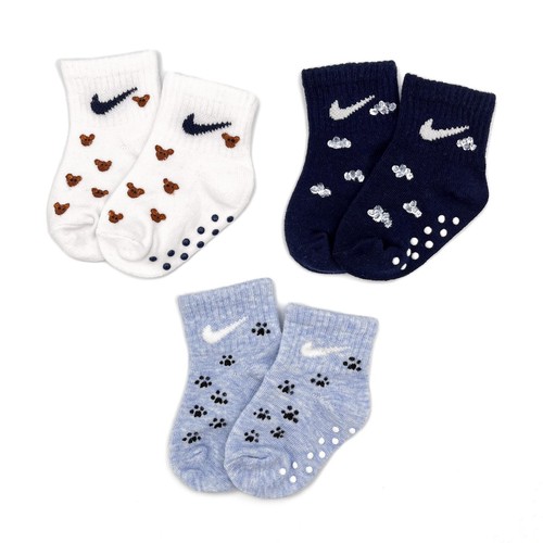 Set 3 Calzini Nike Bebè Dipinti A Mano 'Bimbo Blu'
