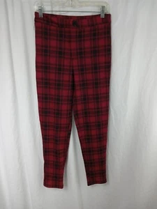 Forever 21 Pants Red Black Plaid Girls Sz L - Picture 1 of 12